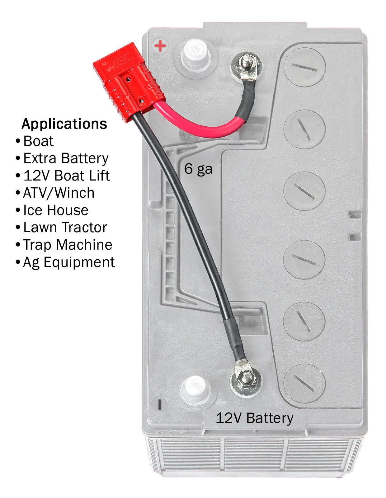 12 Volt Battery Connector (RCE12VB1S) Lithium Compatible