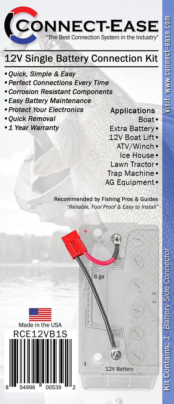 12 Volt Battery Connector (RCE12VB1S) Lithium Compatible