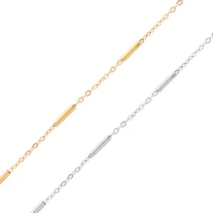 18K Gold PVD Stainless Steel Satellite Bar Chain - By The Foot / SPL1034