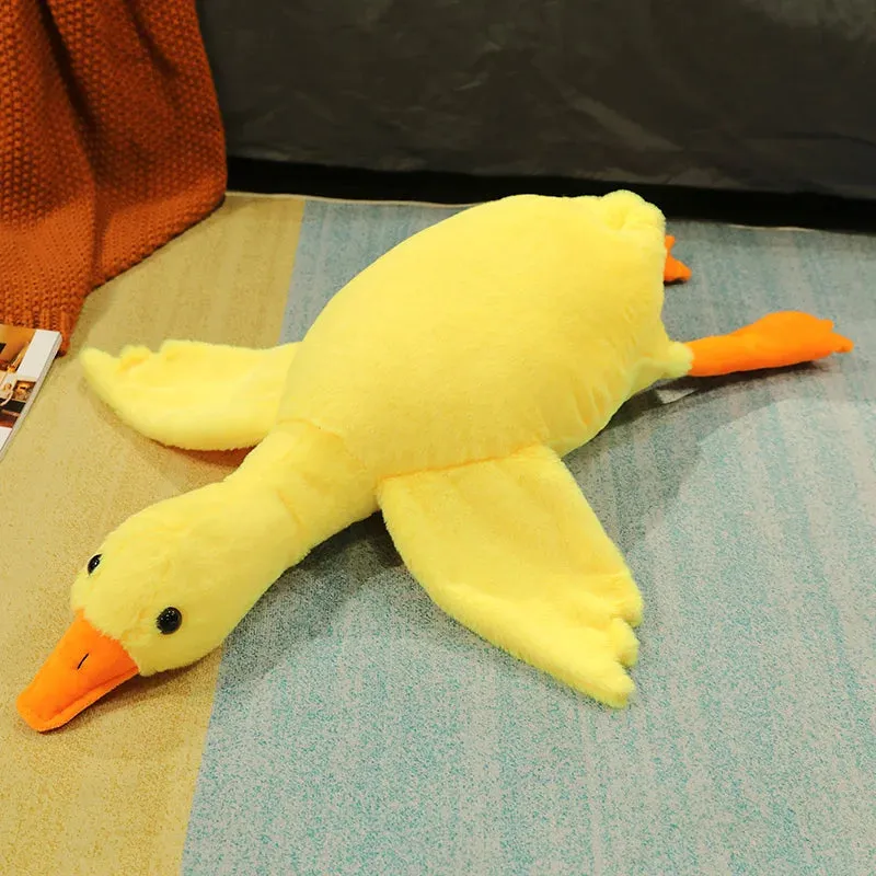 190cm Big Size Colorful Lying Duck Plush Pillow Soft Rabbit Fur Animal Pillow Plush Mat Stuffed Dolls Sleeping Appease Toy Gifts