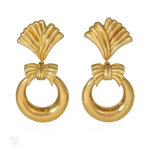 1970s Van Cleef & Arpels interchangeable doorknocker hoop earrings