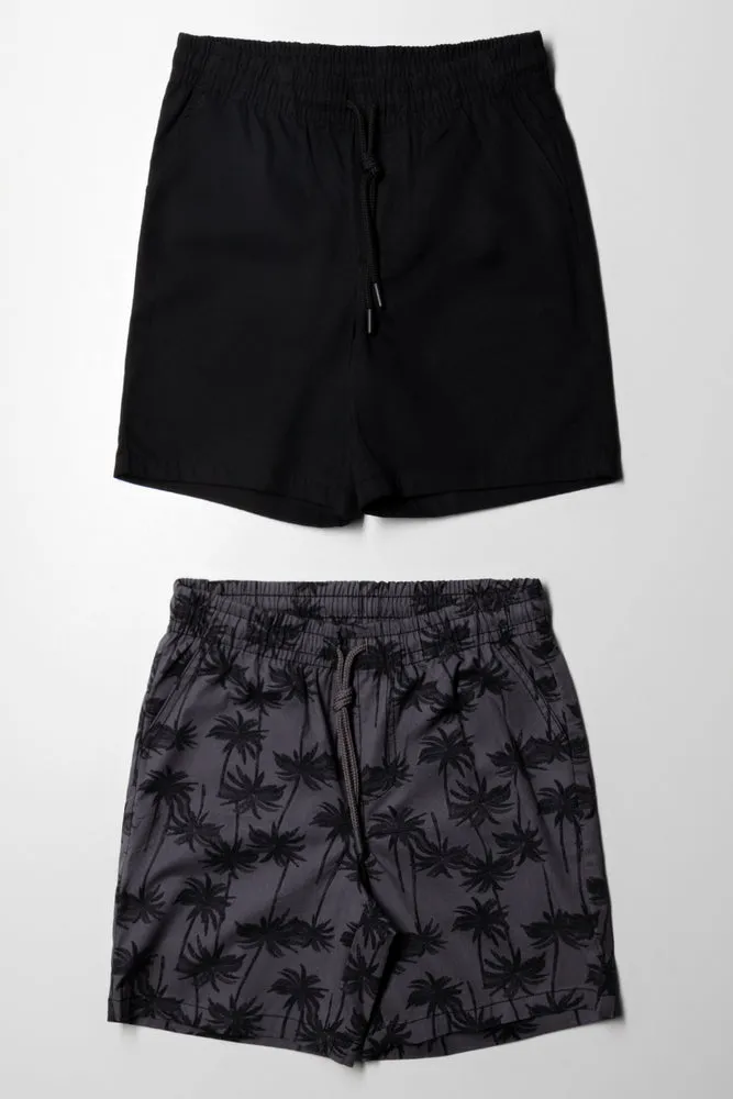 2-Pack Woven Shorts Black