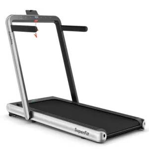 4.75HP 2 In 1 Folding Treadmill with Remote APP Control-Silver