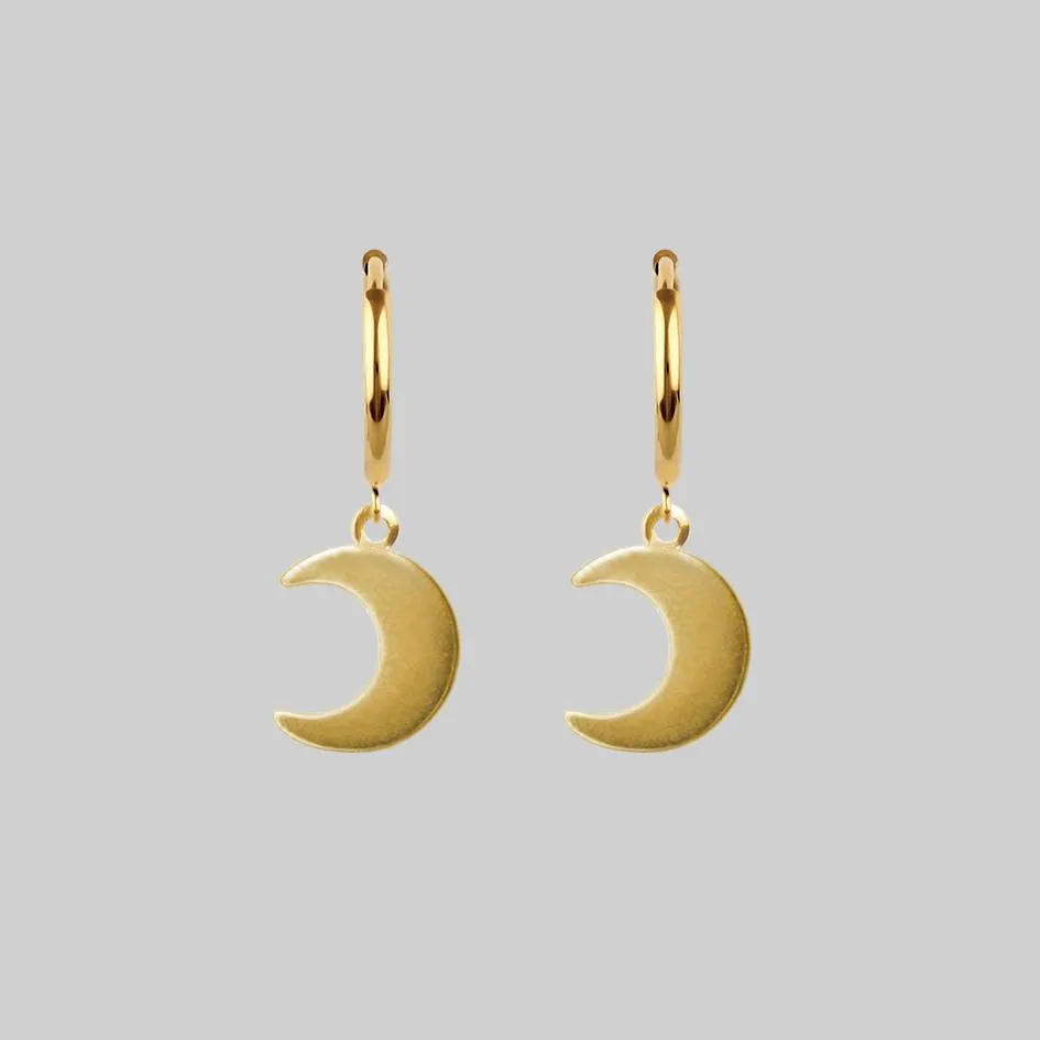 AYSU. Mini Moon Hoop Earrings - Gold