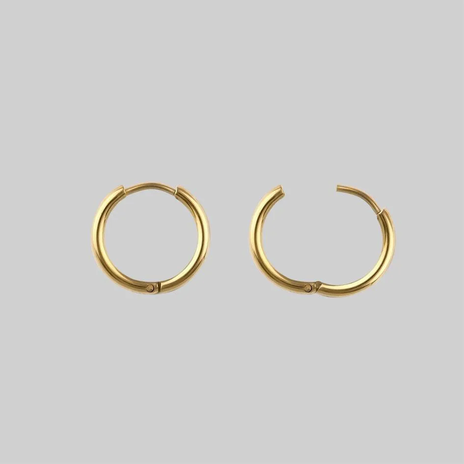 AYSU. Mini Moon Hoop Earrings - Gold