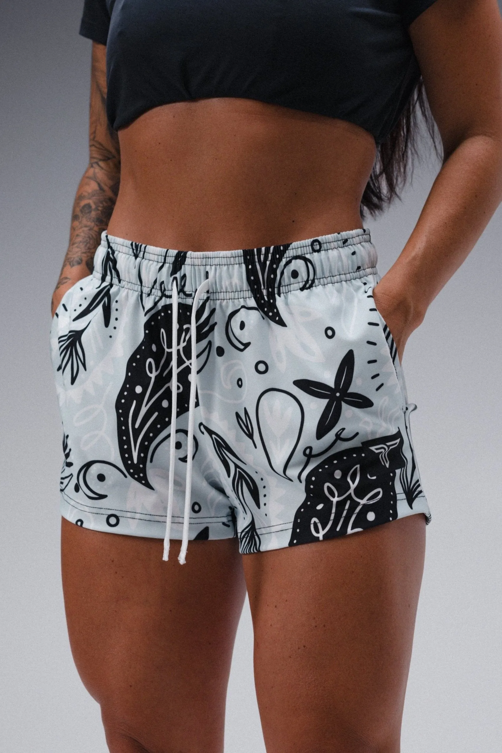 Bandana Women's Gym Short (3" Inseam) - Ice