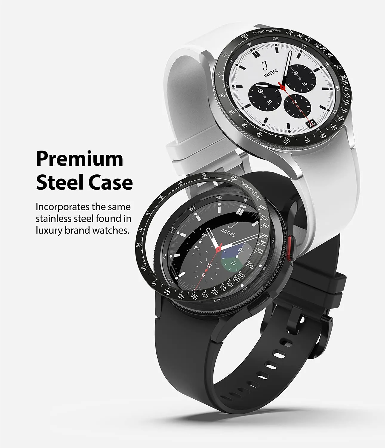 Bezel Styling Compatible with Samsung Galaxy Watch 4 Classic 46mm -  Black [46-03]