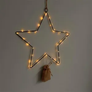 Black Wire LED Star 25cm