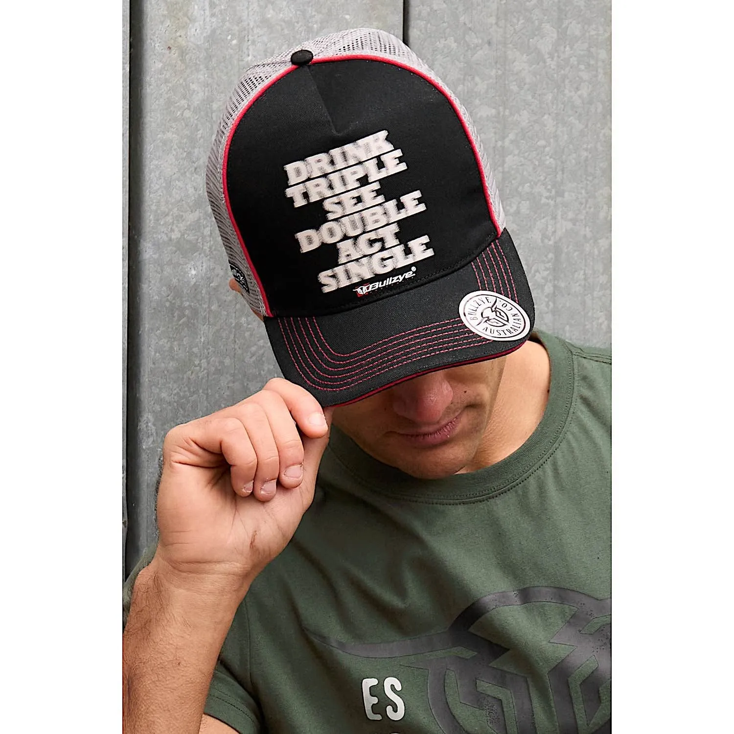 Bullzye Act Single High Profile Trucker Cap - Black