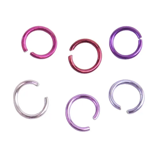 Colored Metal Open Jump Rings - Multi Color - Round 6mm 20 Gauge - Pkg/1080