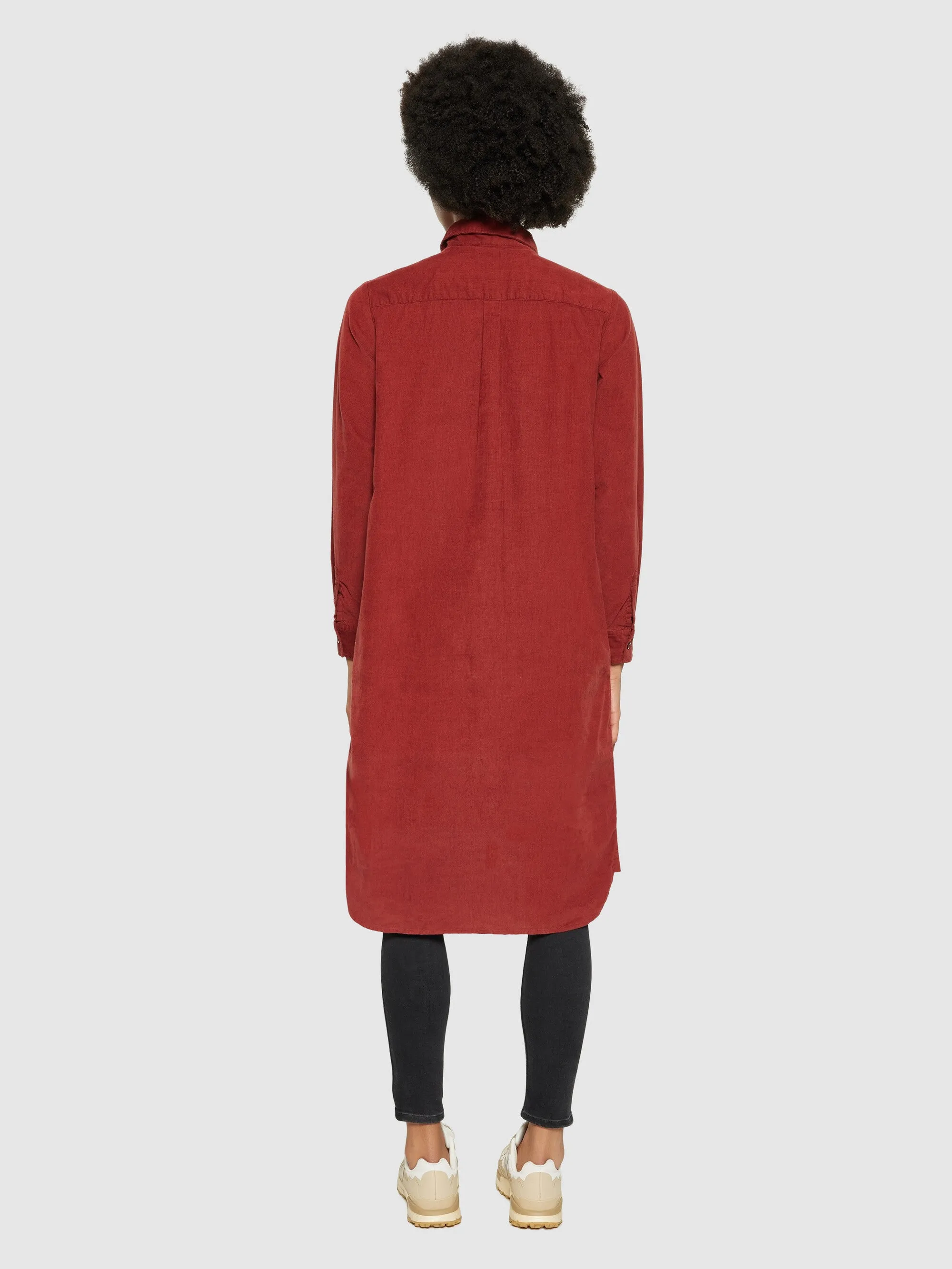 Corduroy shirt dress - Fired Brick