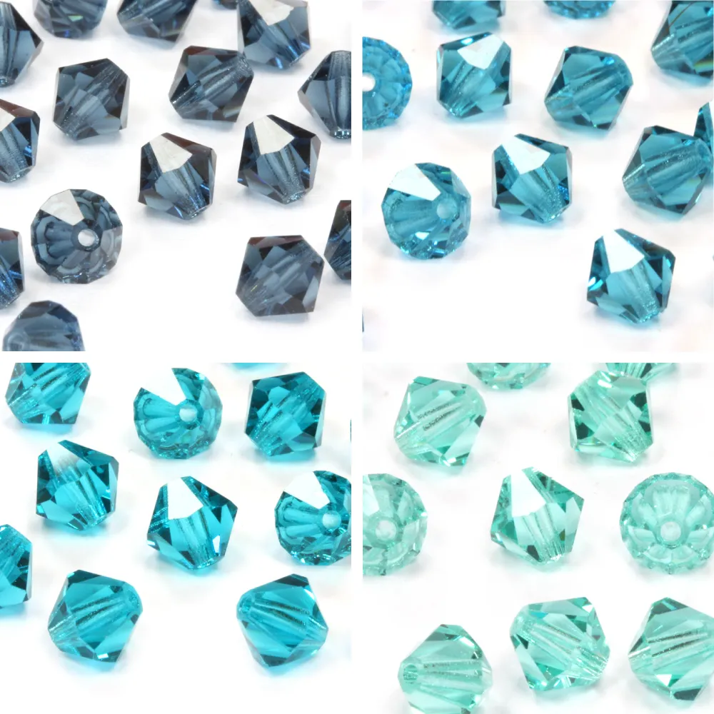 Crystal 6mm Bicone Ocean Bundle - Pack of 4