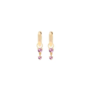 Deux Drop Hoops | Pink Sapphire