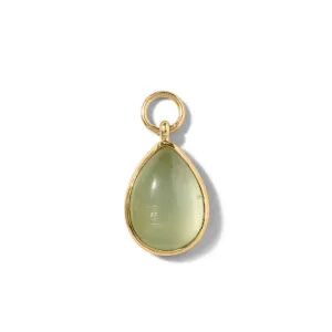 Droplet Charm, Prehnite, Gold