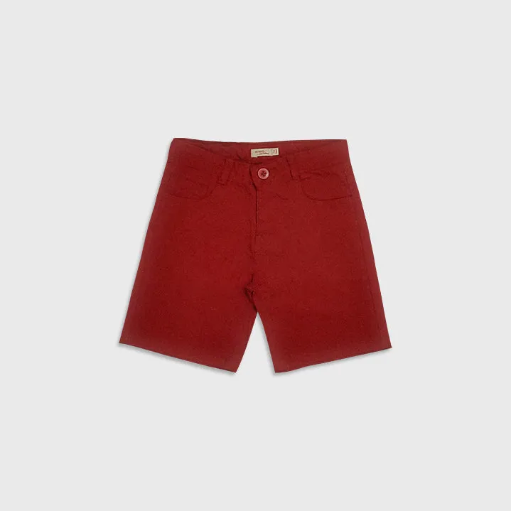 DU - Kids 'Red' Stretchable Cotton Shorts DU211