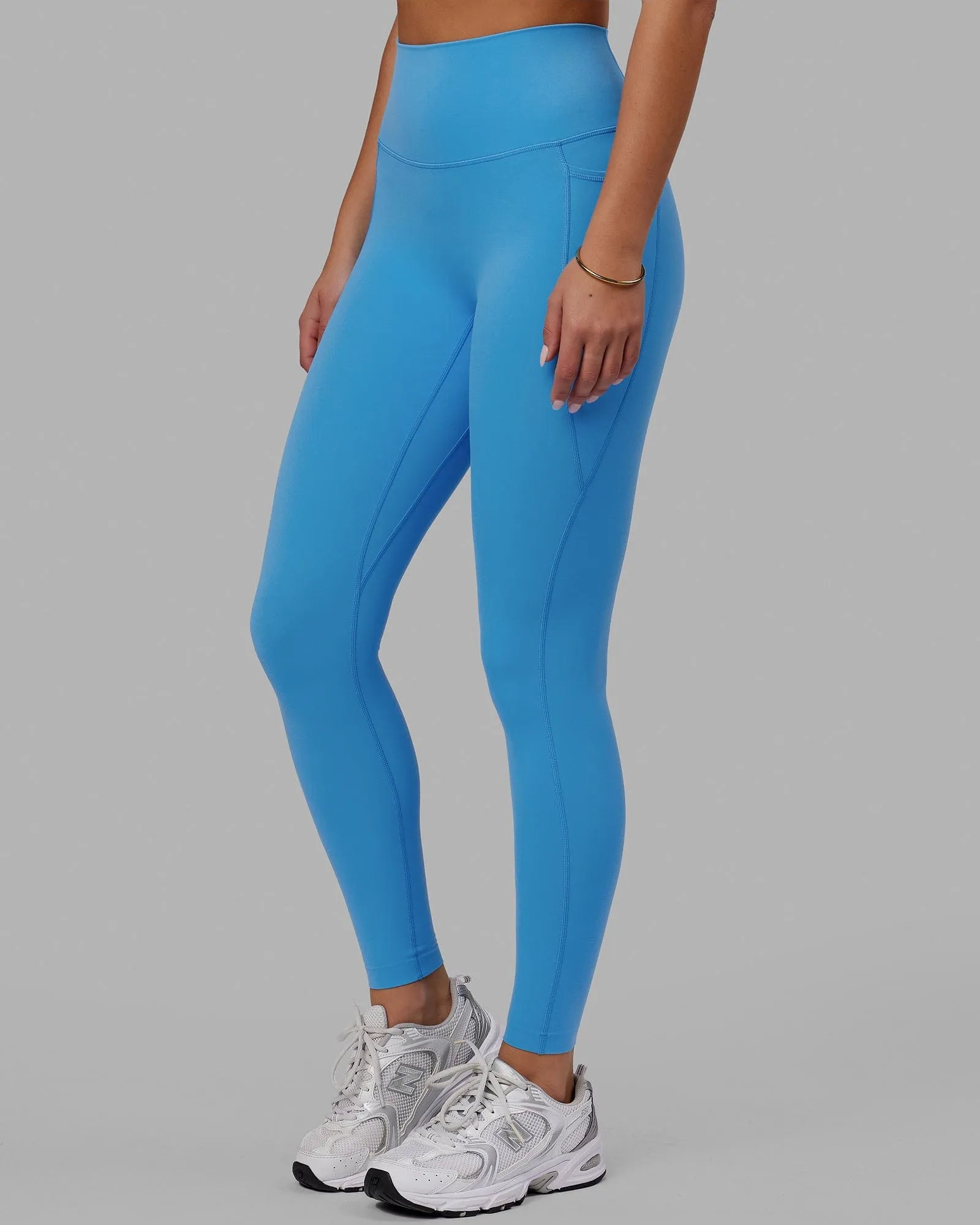 Elixir Full Length Leggings With Pockets - Azure Blue