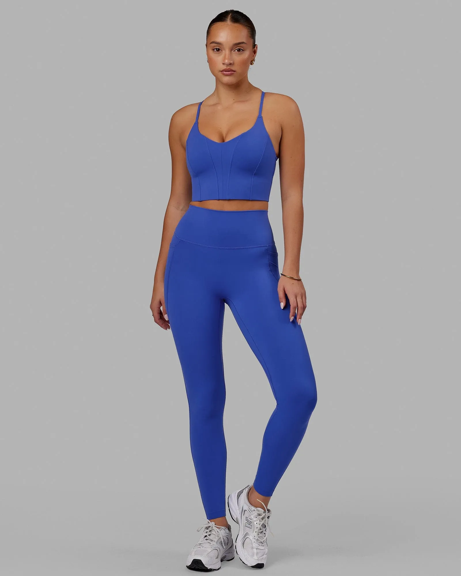 Elixir Full Length Leggings With Pockets - Power Cobalt