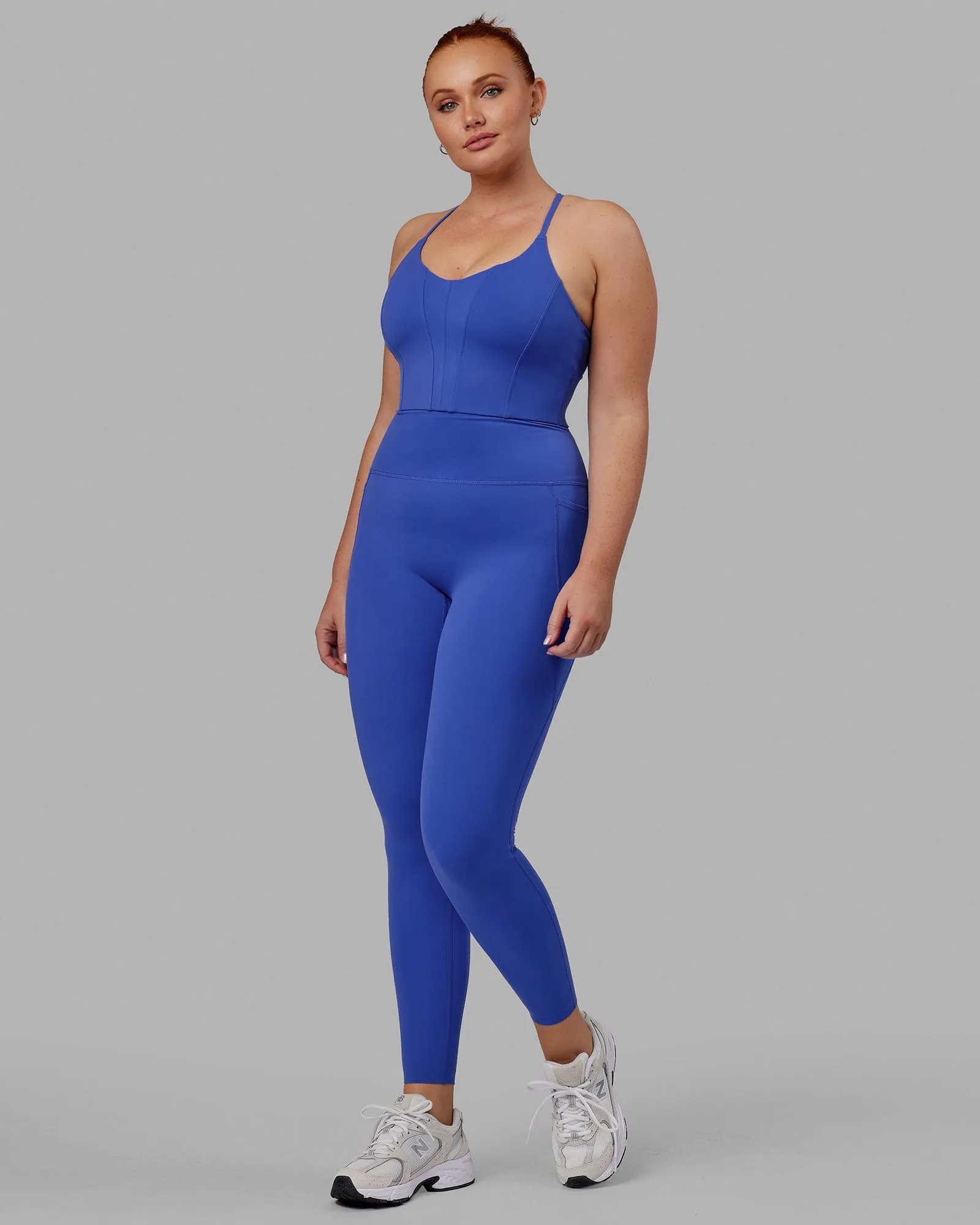 Elixir Full Length Leggings With Pockets - Power Cobalt