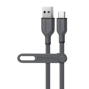 Flexi Pro USB to USB-C Soft-Touch Silicone Charge & Sync Cable | 10ft | Gray