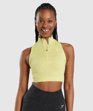 Gymshark Adapt Animal Seamless Crop 1/2 Zip - Firefly Yellow