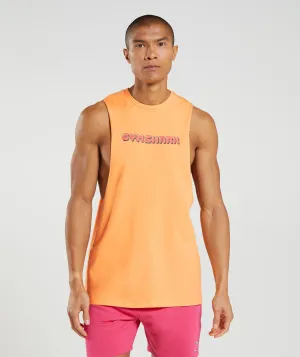 Gymshark Bubble Print Drop Arm Tank - Apricot Orange