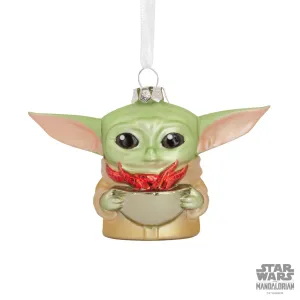 Hallmark Christmas Ornament (Star Wars: The Mandalorian Grogu Holding Cup Blown Glass)