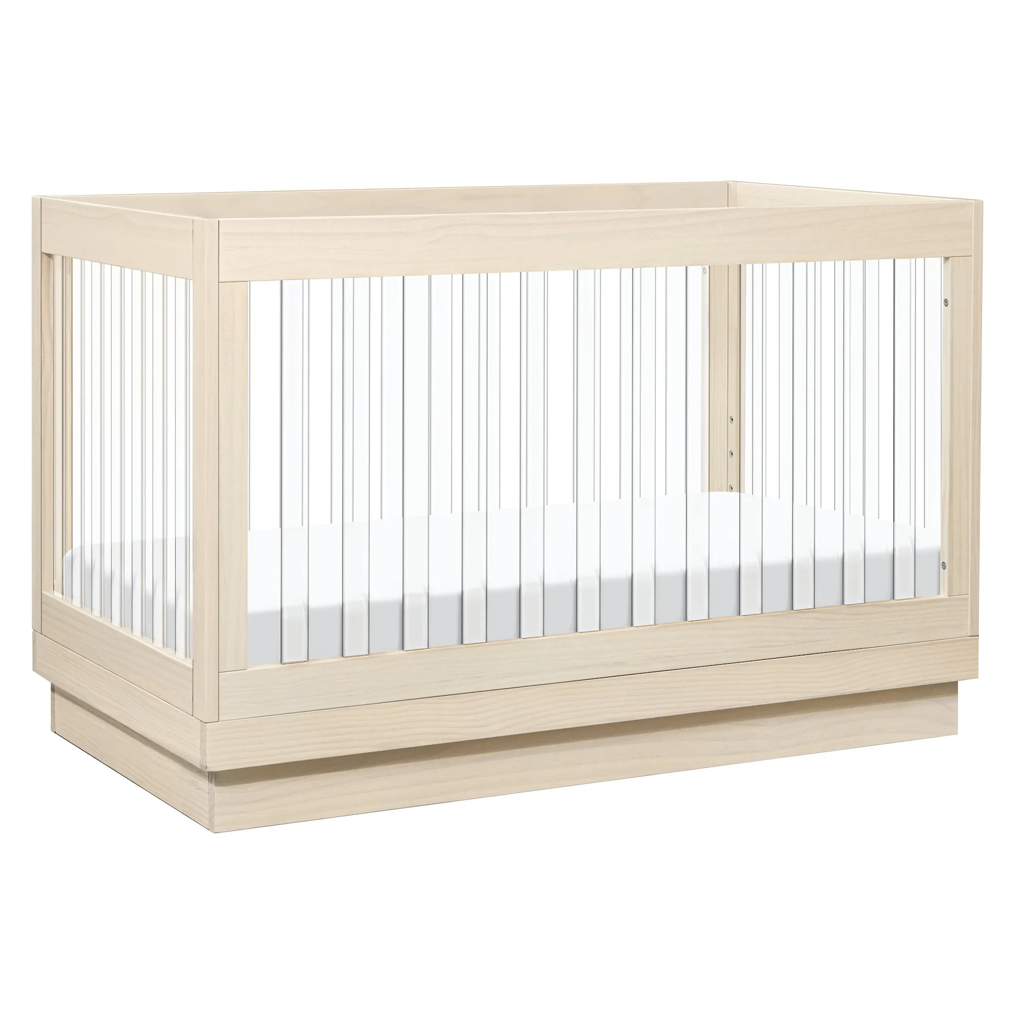 Harlow Acrylic 3-in-1 Convertible Crib with Toddler Bed Conversion Kit - Washed Natural/Acrylic