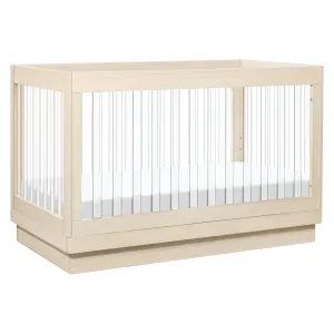 Harlow Acrylic 3-in-1 Convertible Crib with Toddler Bed Conversion Kit - Washed Natural/Acrylic