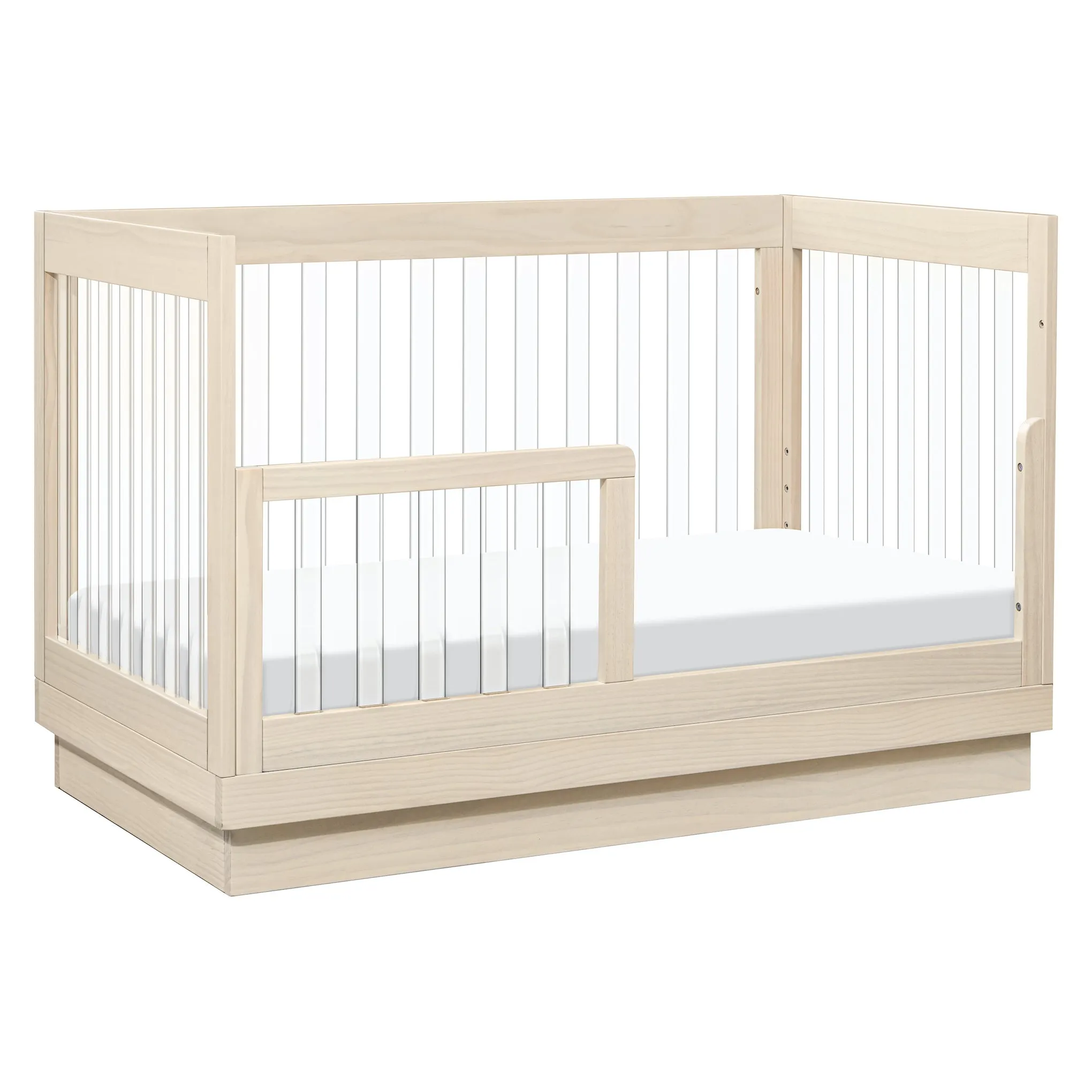 Harlow Acrylic 3-in-1 Convertible Crib with Toddler Bed Conversion Kit - Washed Natural/Acrylic