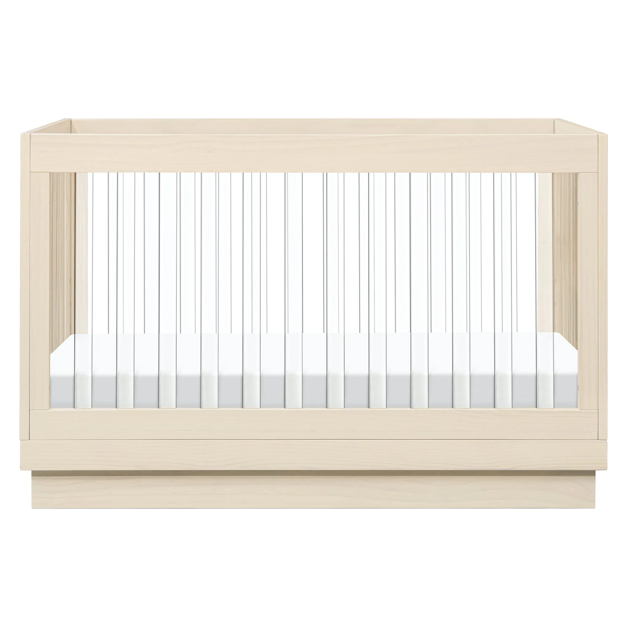 Harlow Acrylic 3-in-1 Convertible Crib with Toddler Bed Conversion Kit - Washed Natural/Acrylic