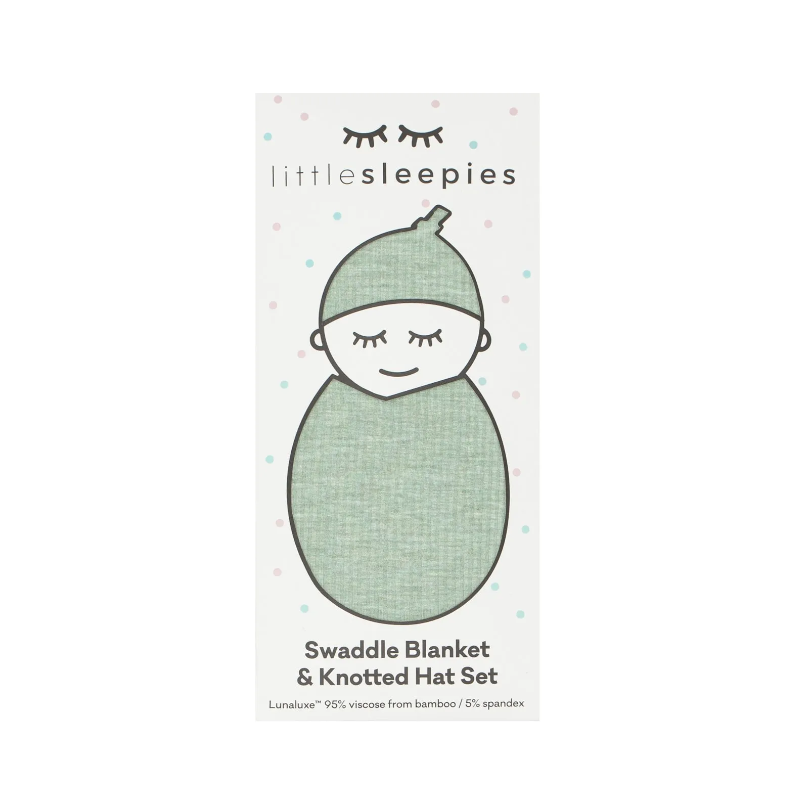 Heather Sage Ribbed Swaddle & Hat Set