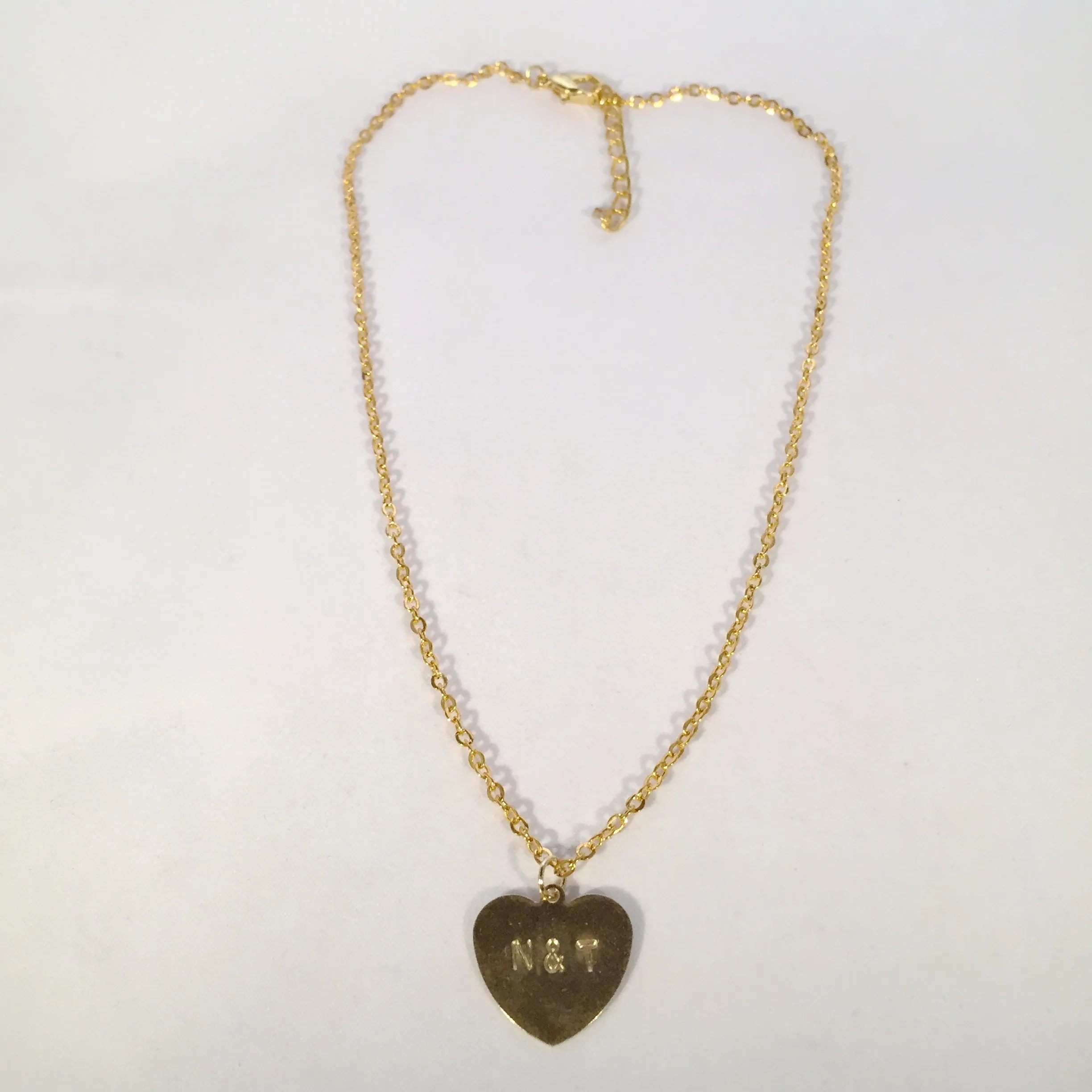 Initial Heart Plate Necklace