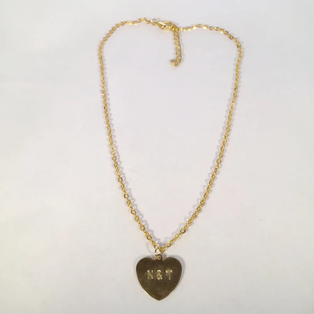 Initial Heart Plate Necklace