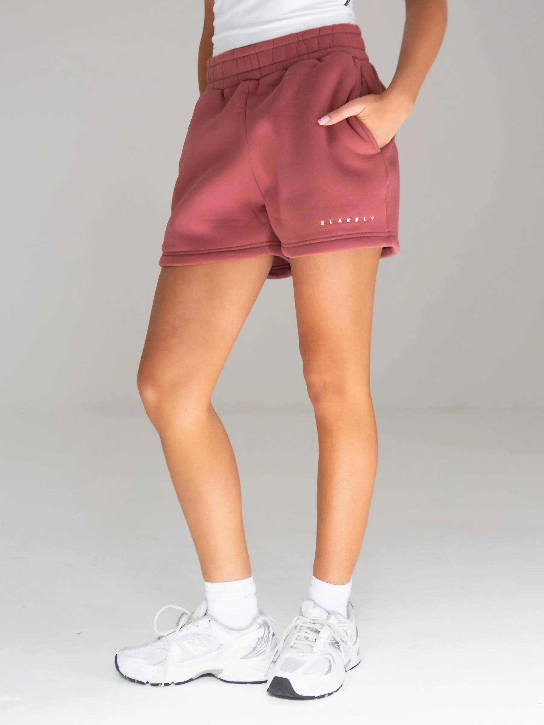 Isabel Jogger Shorts - Berry