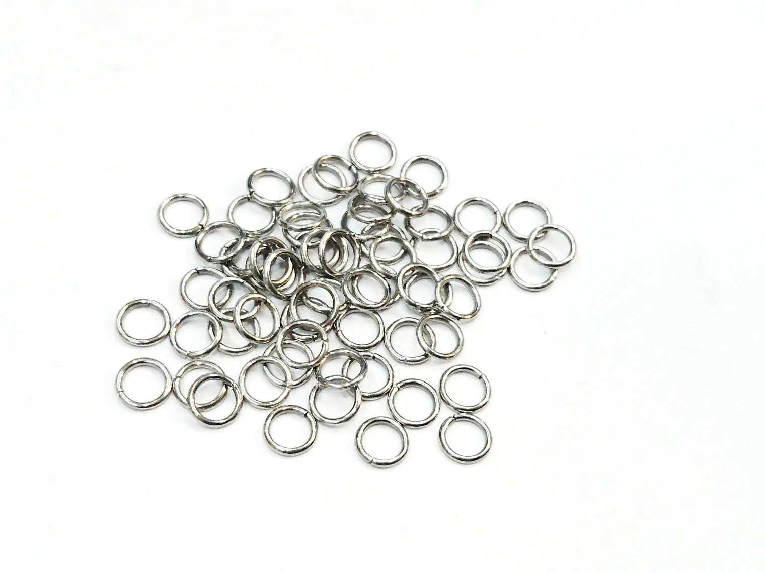 Jump Ring, 0.9x6mm, Stainless Steel, 72 Pieces  | 不鏽鋼開口圈, 0.9x6mm橢圓形, 72個