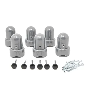 Large Grey Pole Cap Kit (Set of 6) with 32 Screws 8049, 1016, 1005