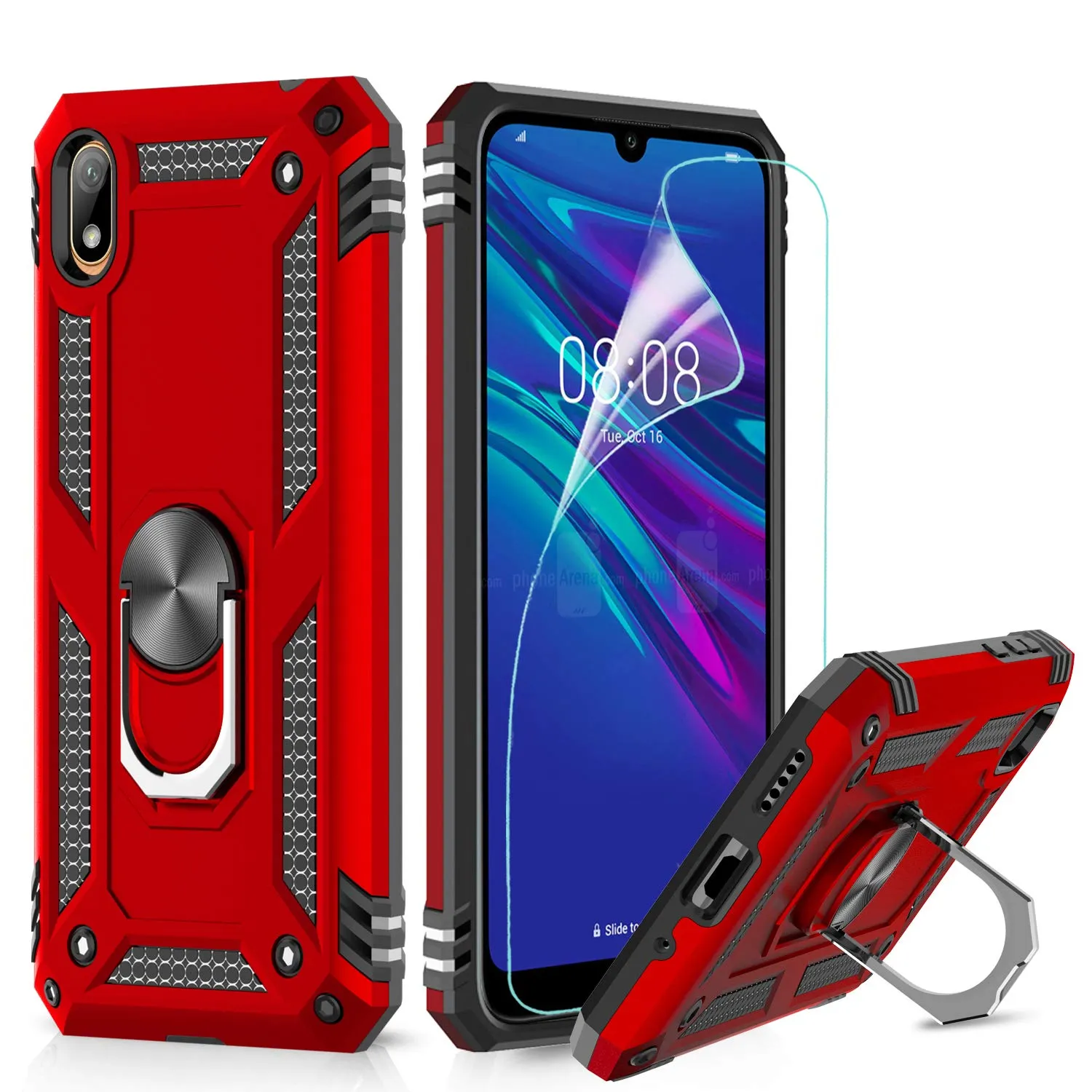 LeYi for Huawei Y5 2019 Case with Magnetic Ring Holder, Full Body Protective [Military Grade] Silicone TPU Personalised Shockproof Armour Phone Cover