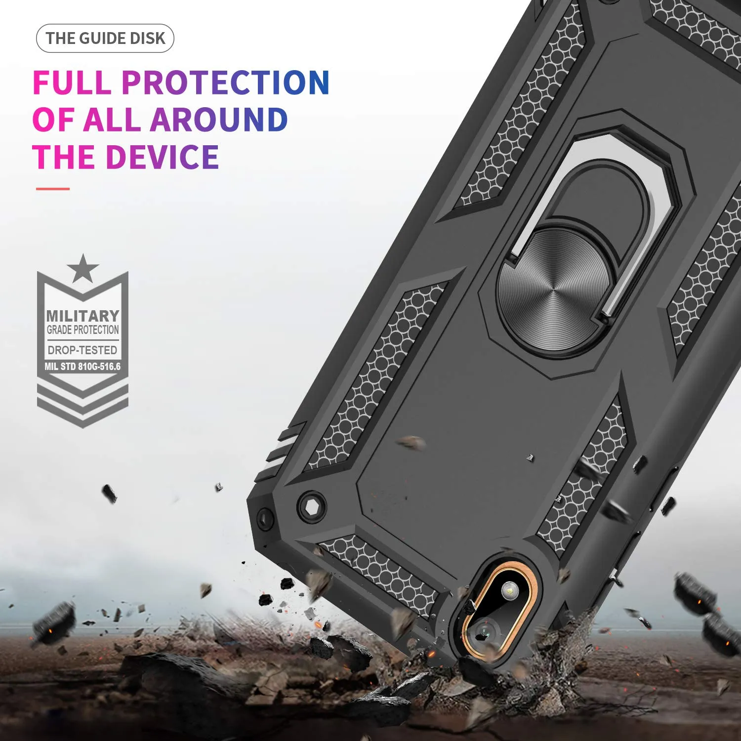 LeYi for Huawei Y5 2019 Case with Magnetic Ring Holder, Full Body Protective [Military Grade] Silicone TPU Personalised Shockproof Armour Phone Cover