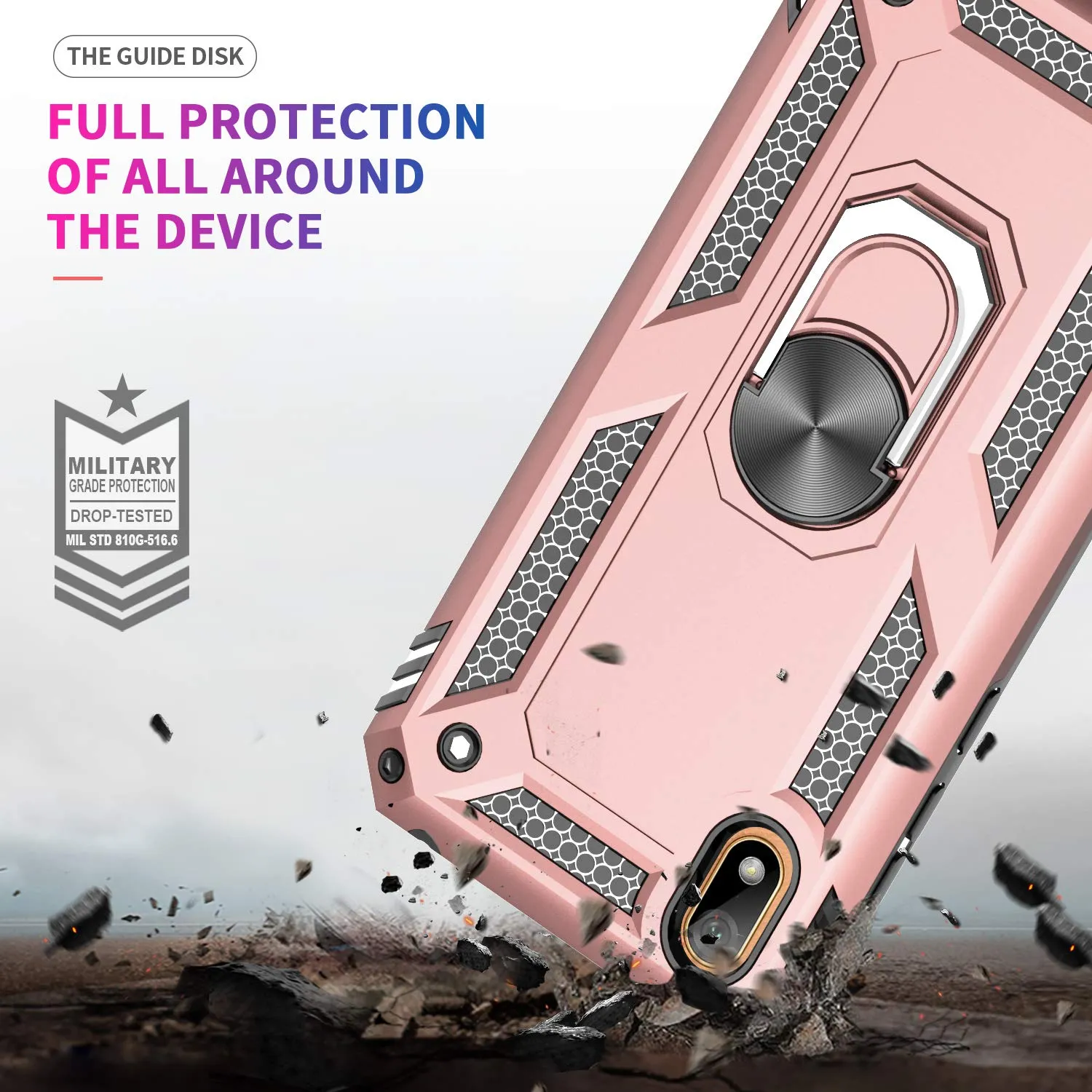 LeYi for Huawei Y5 2019 Case with Magnetic Ring Holder, Full Body Protective [Military Grade] Silicone TPU Personalised Shockproof Armour Phone Cover