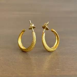 Medium Gold Classic Asymmetric Hoop Earrings