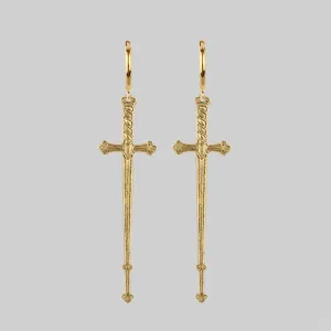 MERCY. Sword Hoop Earrings - Gold