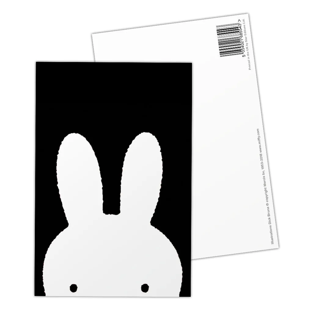 Miffy Face B&W Postcard