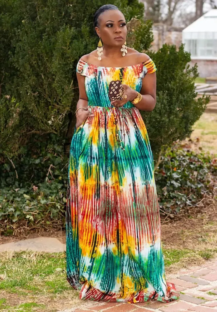 Multi color Tie-dye Maxi | Dress