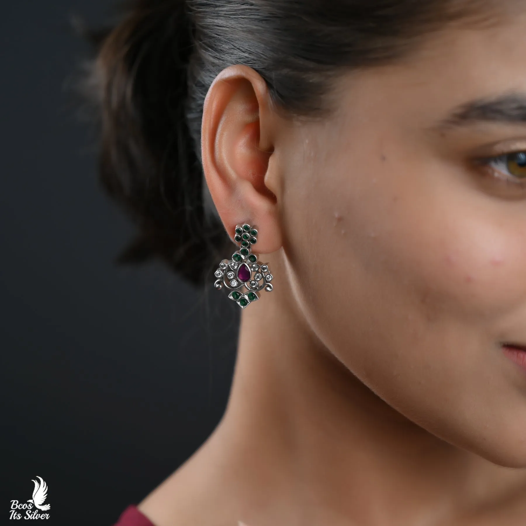 Oxidized Chandbali Earring - 4723