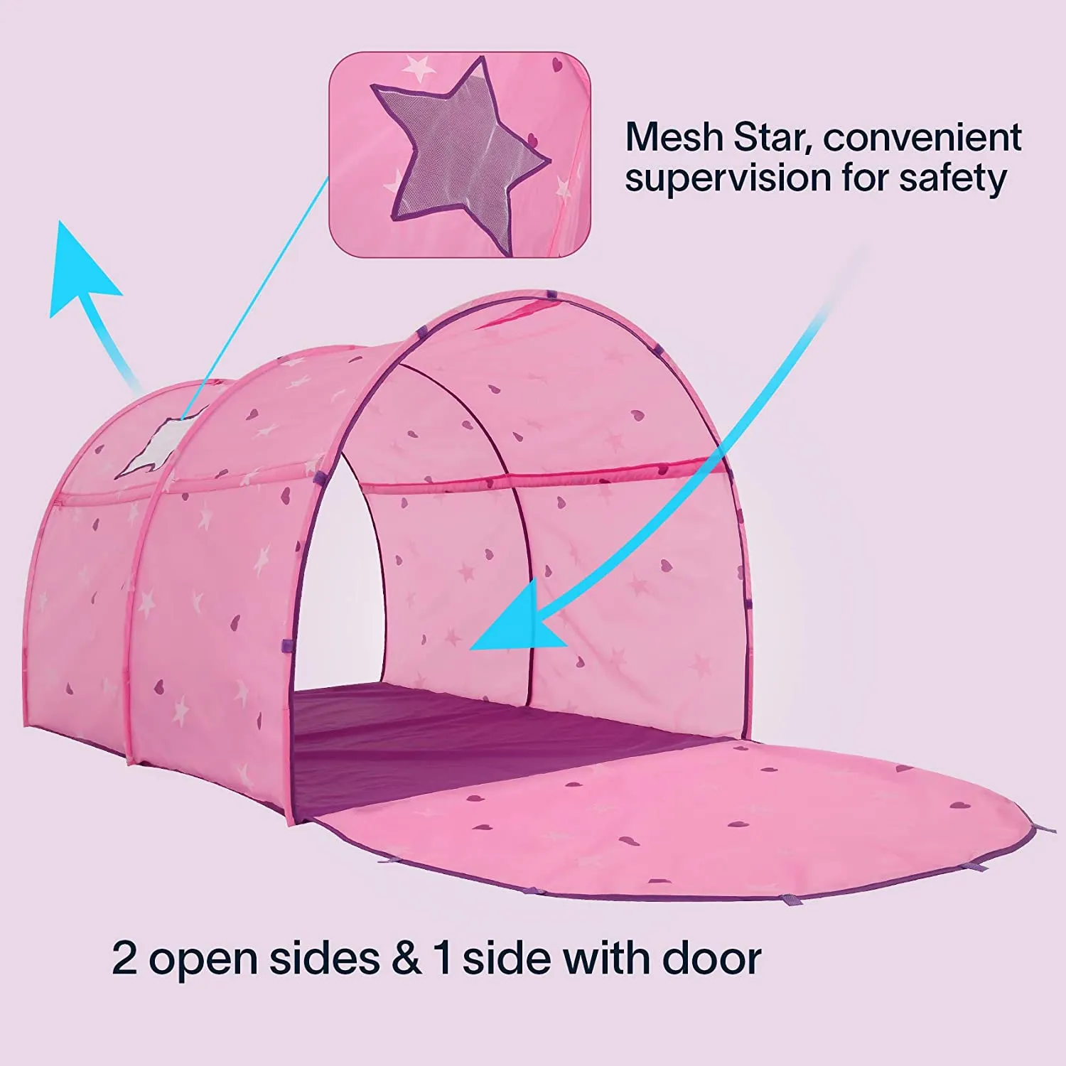 Pink Starry Bed Tent for Kids (Twin)