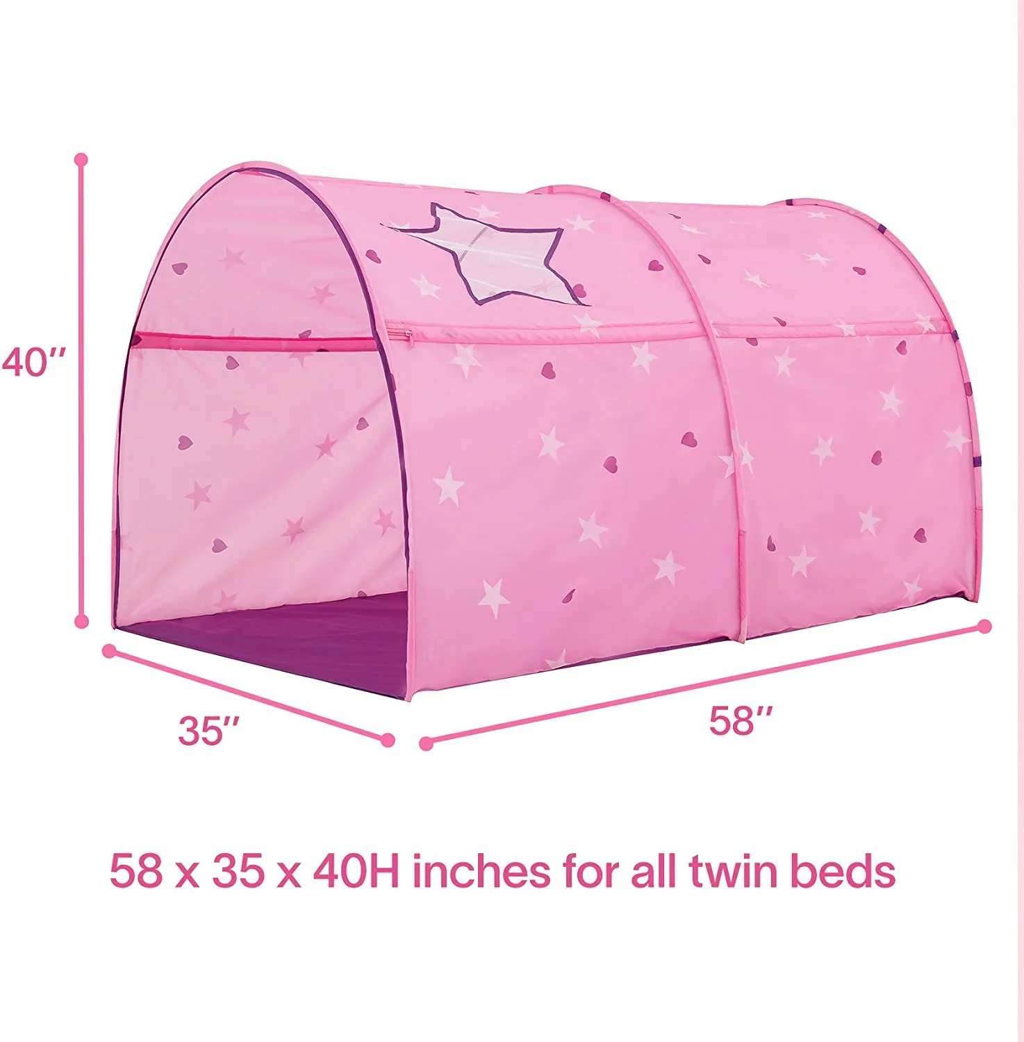 Pink Starry Bed Tent for Kids (Twin)