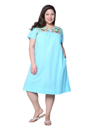 Plus Size La Cera Embroidered Short Sleeve Dress