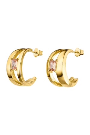 Rose Radiant Hoops 14K Gold Plated