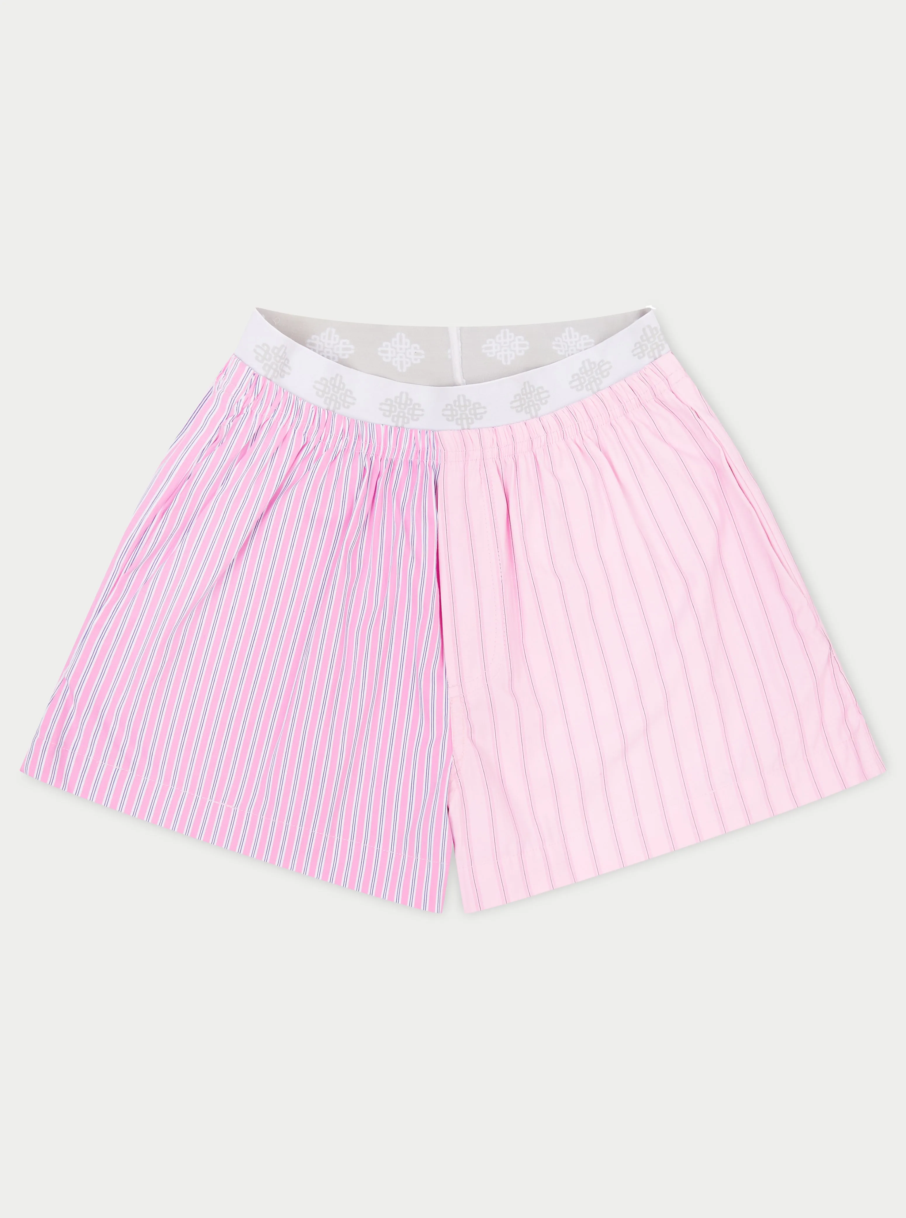 SPLICED STRIPE SHORTS - PINK