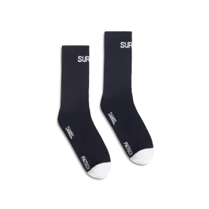 surplus logo sock / black   white